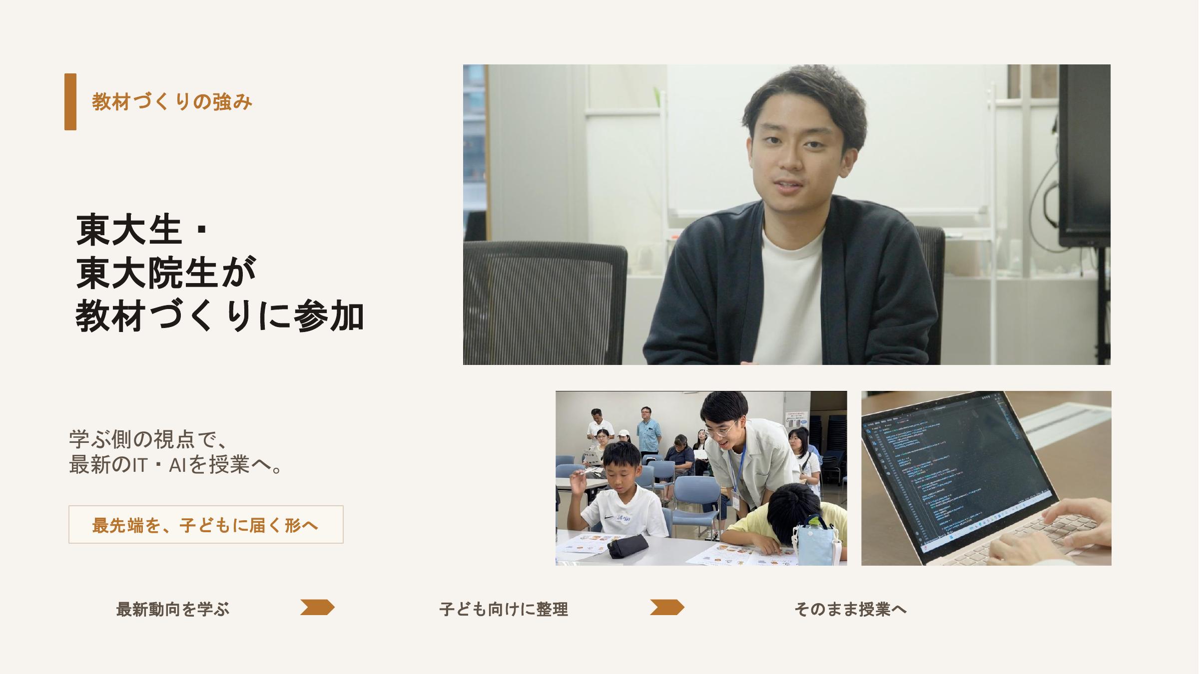 東大生・東大院生が教材をつくる強みを表現したポスター